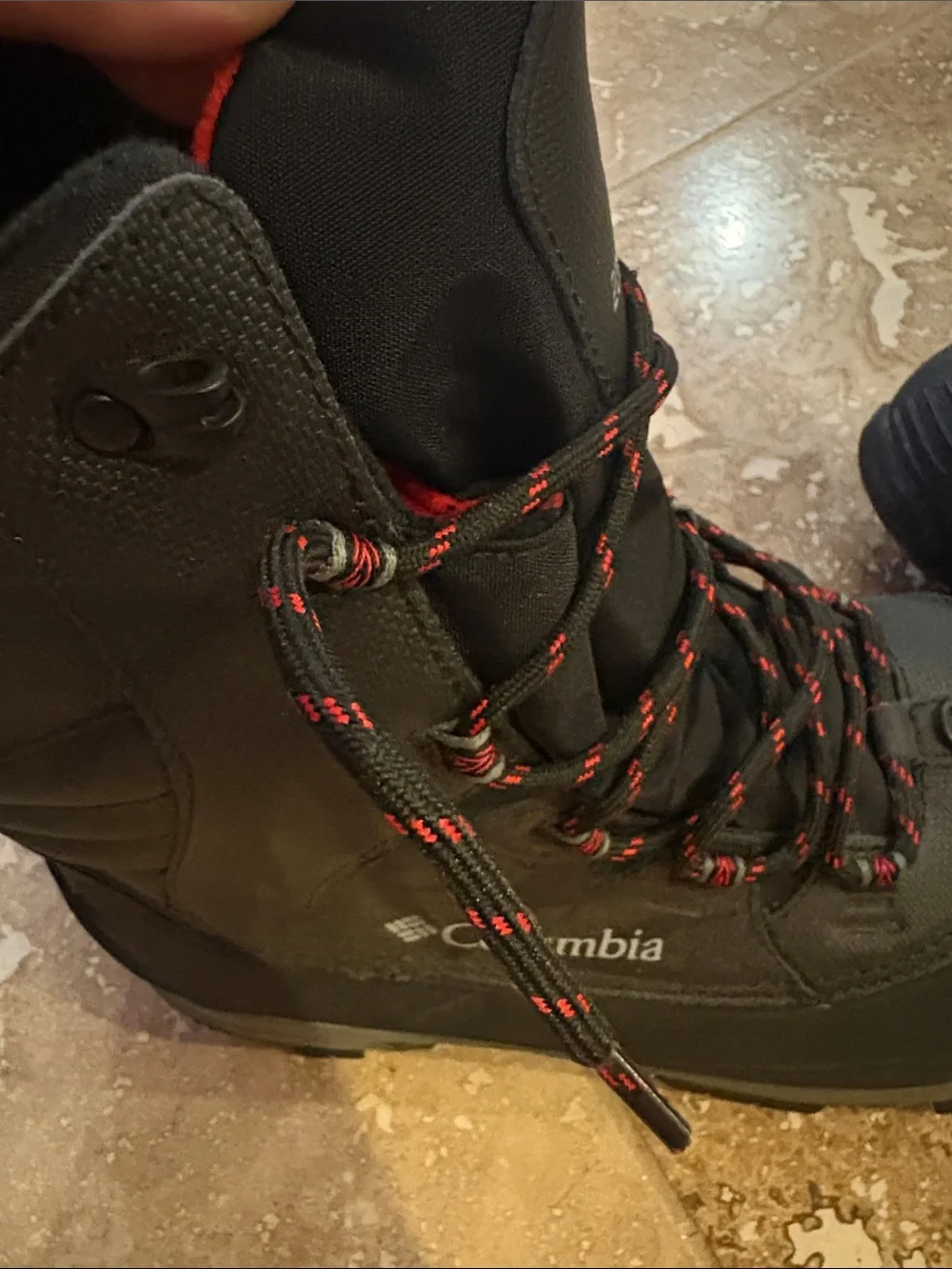 Columbia Men's Black and Red Insulated Waterproof Boots